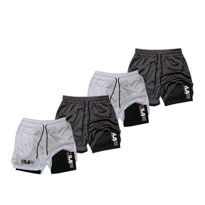 KIT 4 SHORTS DE COMPRESSÃO 2 EM 1 PROFIT  [PAGUE 02 LEVE 04]