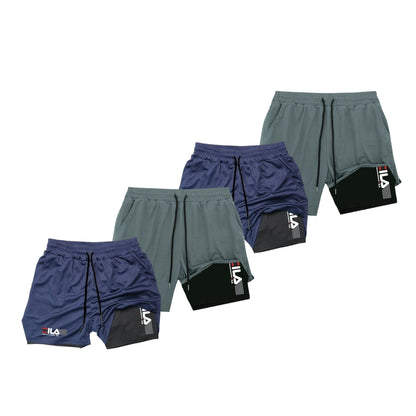 KIT 4 SHORTS DE COMPRESSÃO 2 EM 1 PROFIT  [PAGUE 02 LEVE 04]