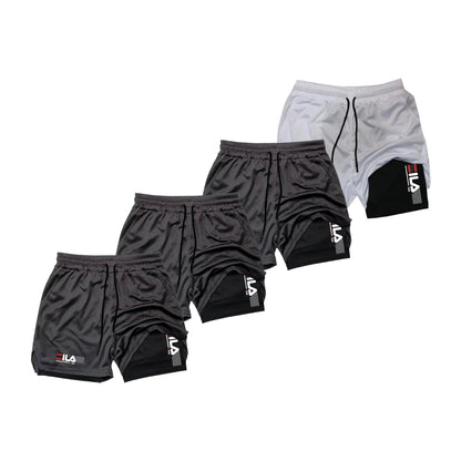 KIT 4 SHORTS DE COMPRESSÃO 2 EM 1 PROFIT  [PAGUE 02 LEVE 04]