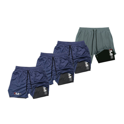 KIT 4 SHORTS DE COMPRESSÃO 2 EM 1 PROFIT  [PAGUE 02 LEVE 04]