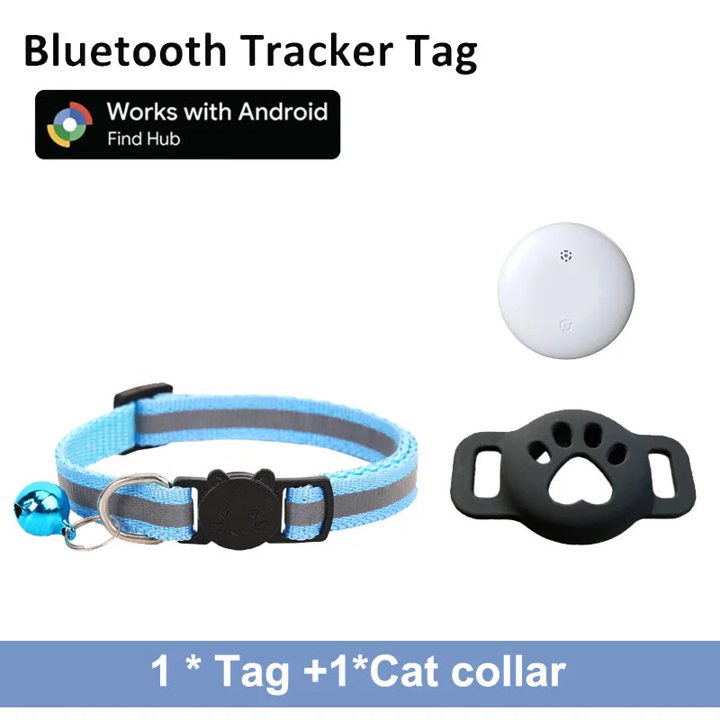 Bluetooth Tracker Compatible with Google Find My (Android Only), Tracker for Pets, Cat Location Tracker with Holder, Cat Collar