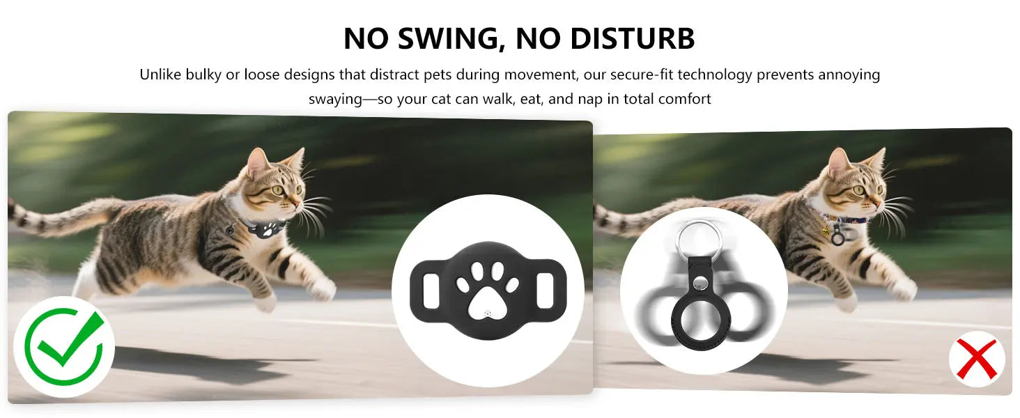 Bluetooth Tracker Compatible with Google Find My (Android Only), Tracker for Pets, Cat Location Tracker with Holder, Cat Collar