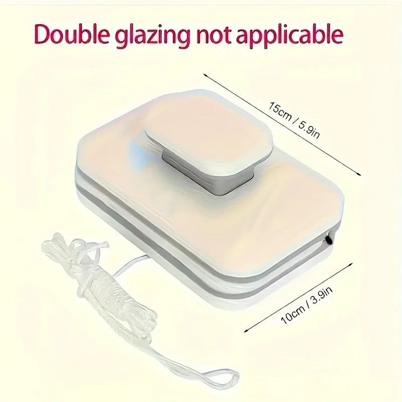 Double Sided Magnetic Window Cleaner - A High-rise Glass Cleaning Tool with A Safety Rope, Suitable for Windows 3-10mm Thick