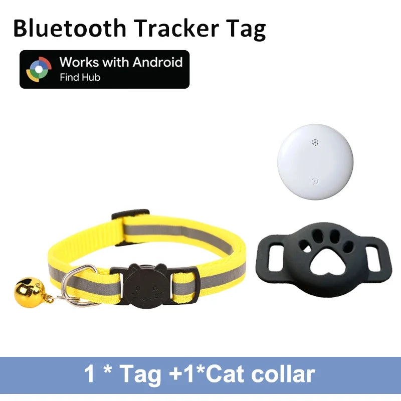 Bluetooth Tracker Compatible with Google Find My (Android Only), Tracker for Pets, Cat Location Tracker with Holder, Cat Collar