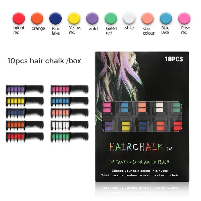 10/1pc Colorful Hair Color Chalk For Hair Fashion Colored Mascara Chalks To Dye Hair Instant Temporary Chalk to Paint Hairs Girl